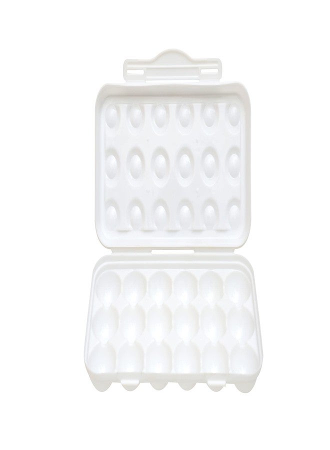 TGOPIT حامل بيض بلاستيكي من TGOPIT، قطعة واحدة، حاوية بيض للثلاجة، منظم تخزين بيض للمطبخ مع غطاء، صينية لـ 18 بيضة (أبيض) - Image 2